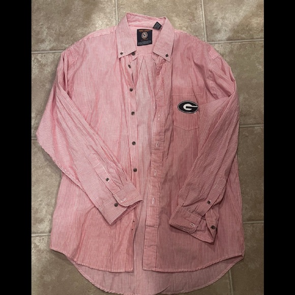 Campus Specialties Other - University of Georgia Red Striped Button-Down Shirt